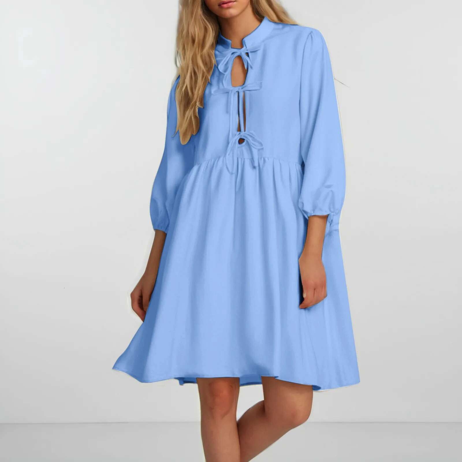 Dongdumaoyi Women S Sleeve Dress Loose Ruffles Befree Sexy Spring Bandage Boho Casual Holiday Party Elegant Dresses