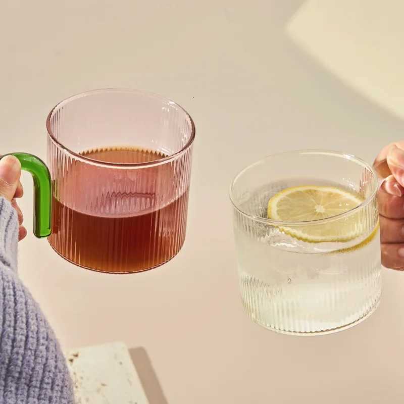 Colorful Glass Mugs for Coffee Mug Milk Tea Cup Office Cups Creative Drinkware Birthday Gift Cute Cup Heat Resistant Glass Y251125