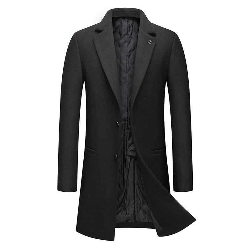 Men Business Casual Cashmere Trench Coats New Winter Woolen Blends Man Thicker Warm Overcoats High Quality Male Long Jackets 4XLT251125
