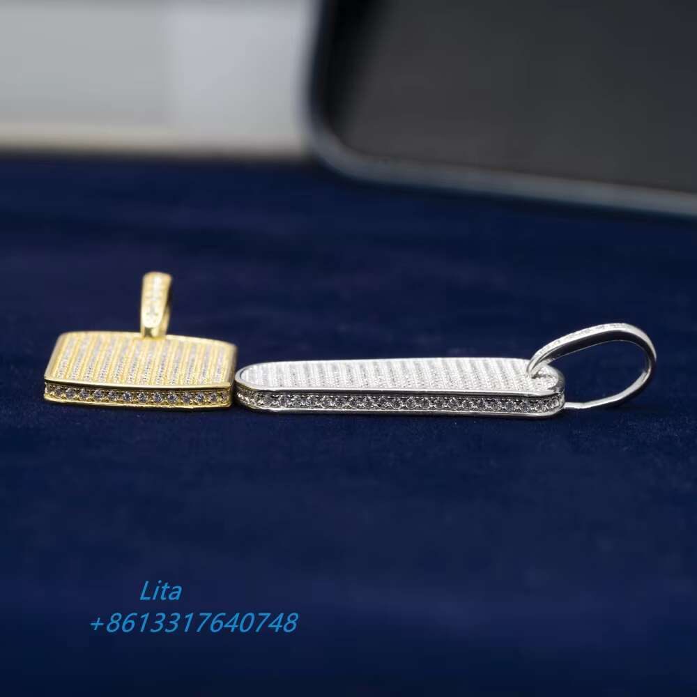 925 Sterling Silver Frame Fully Moissanite Custom Iced Out Wholesale Hip Hop Diamond Pendant