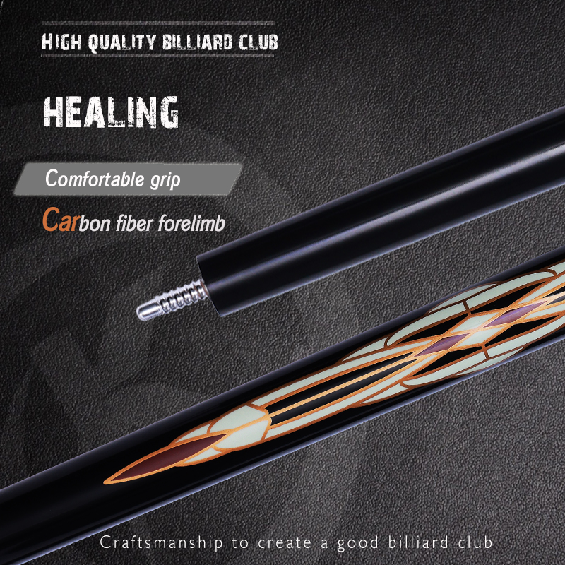 OKHEALING 3 Pieces 12.9mm Tip Break-Jump Cue Black Technology Carbon Fiber Shaft Butt 147cm 20~22oz Radial Pin Billiard Cue Pool Game Cues