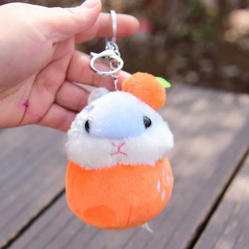 Cartoon Cute Fruit Hamster Pendant Keychain Doll Plush Toy Mouse Doll Bag PendantXJ251125
