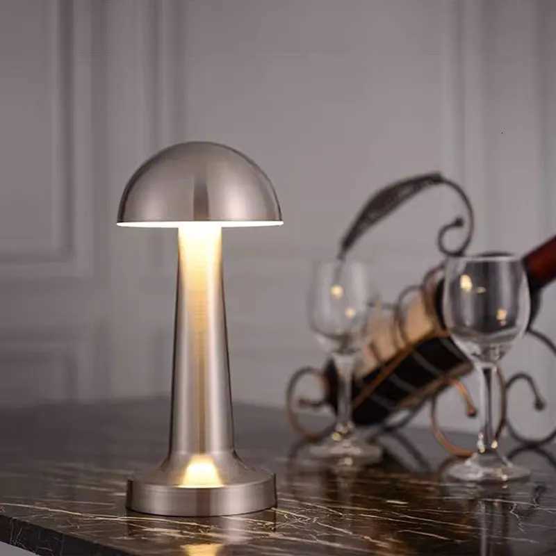 Round Headed Retro Table Lamp Metal Touch Decor for Bar Coffee Table Restaurant Decor Light Desk LED Rechargeable Night LightsM251125