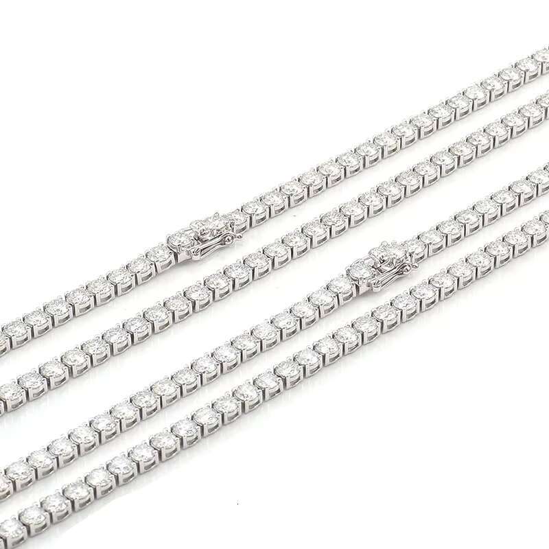 VVS Moissanite Tennis Necklace Chain Jewelry Moissanite Custom Silver 2mm 3mm 4m 5mm Silver Jewelry 925 Sterling 1 Piece CLASSIC