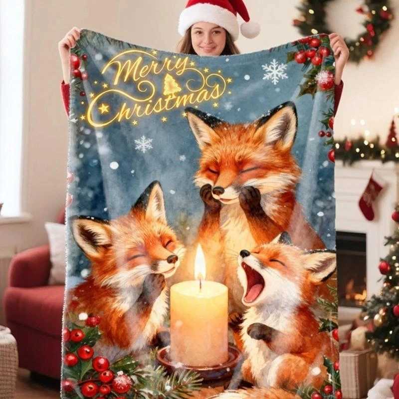 1pcLovely Christmas Animal Blanket Fuzzy Cartoon Blanket for Kids Teens Great New Year Gifts C7ACM251125