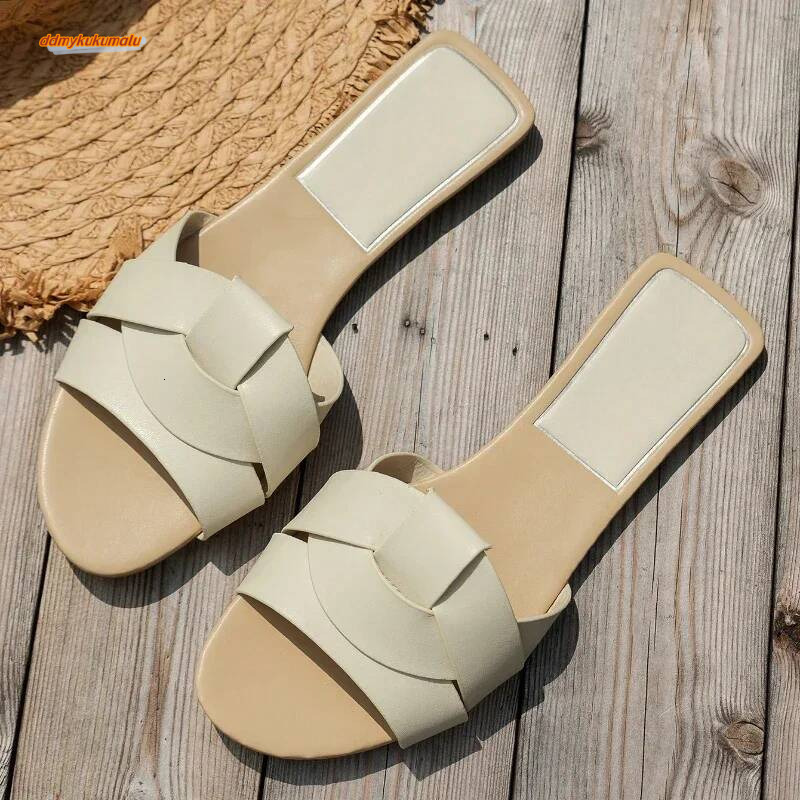 New Summer Designer Solid Color Fashion Zapatos De Mujer Women'S Slippers Women Shoes ddmykukumalu