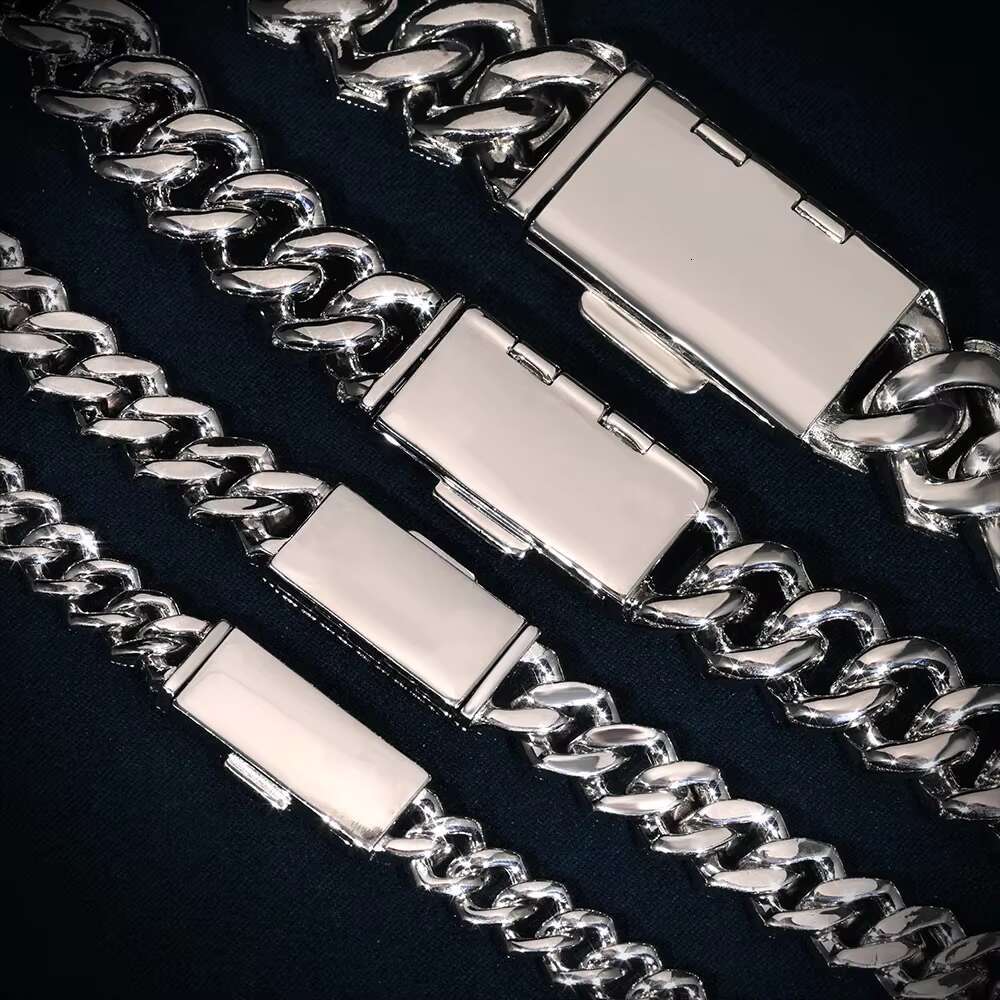 Hip Hop Fashion VVS D Moissanite Chain Iced Out 925 Sterling Silver 6mm-18mm Moissanite Cuban Bracelet Necklace Jewelry