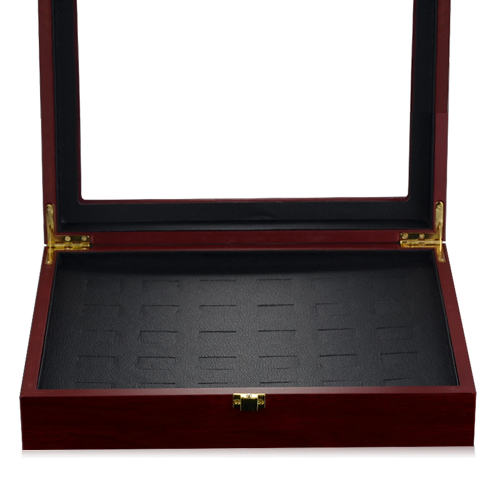 Portable Wide Slot Grids Championship Heavy Wooden Jewelry Display Organizer Display Box Storage Case Showcase Gifts 250424