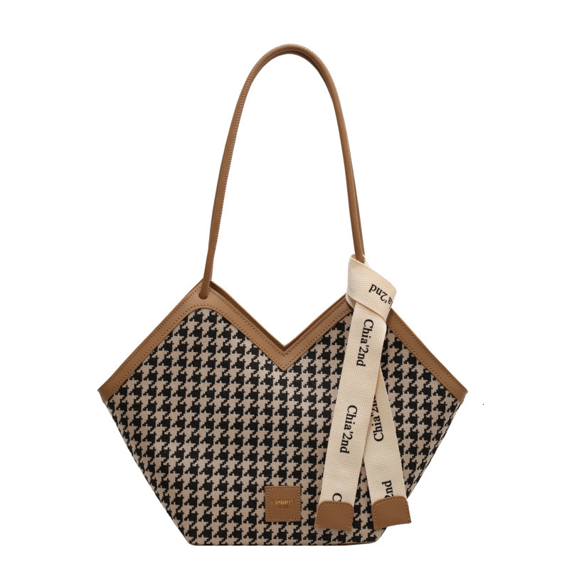 New Free Delivery Designer Shoes By 2025 2023 Fashionable Commercial Large Capacity Thousand Bird Grid Small Design Simple Shoulder Bag Handbag