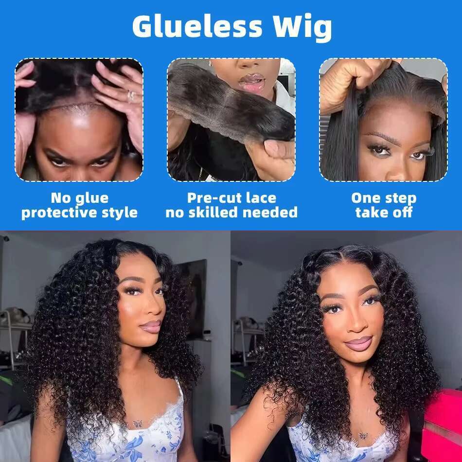 Short Bob 13X6 Frontal Wigs Glueless Afro Curly 13X4 HD Lace Front Human Hair Brazilian 5X5 Closure Wig