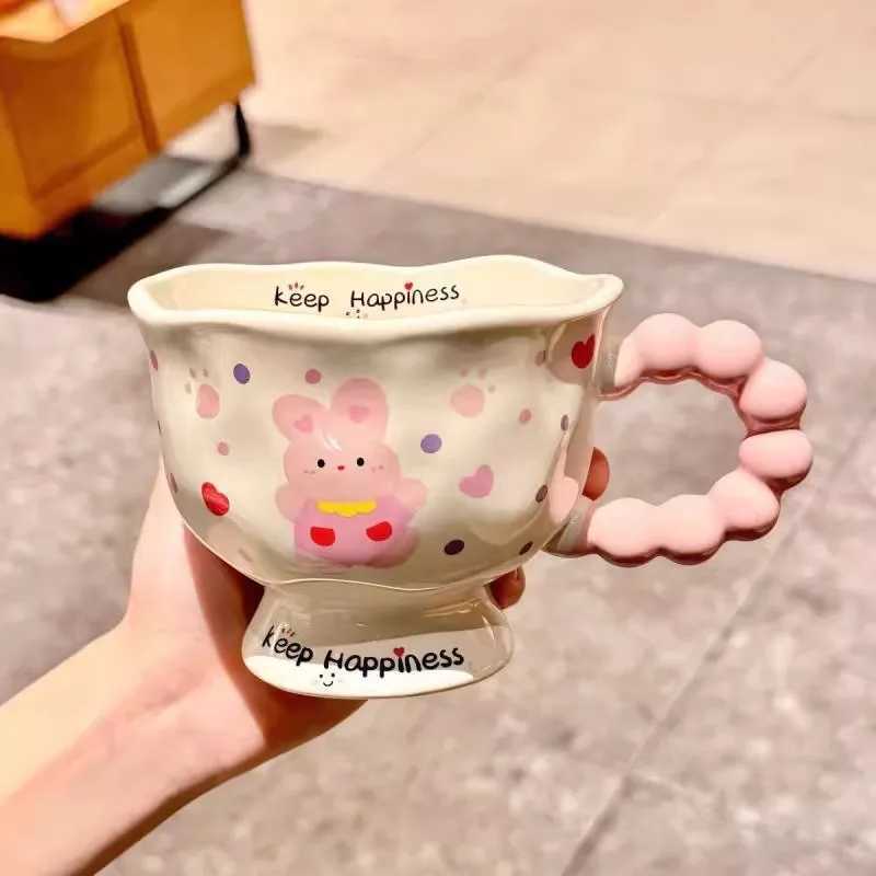 Cute Dog and Rabbit Mug Couple Ceramic Cup Mug for Coffee Tea Cups Personzed Gift Original Breakfast Cups Drinkware Beer Mugs Y251125