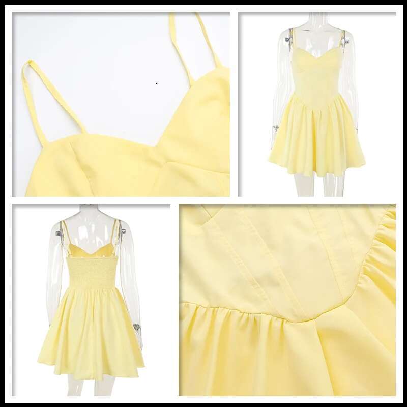 Dongdumaoyi Townlike Elegant Waist Wrap A Line Dress Women Spaghetti Strap Mini Summer Backless Nightclub Sexy Party Dresses