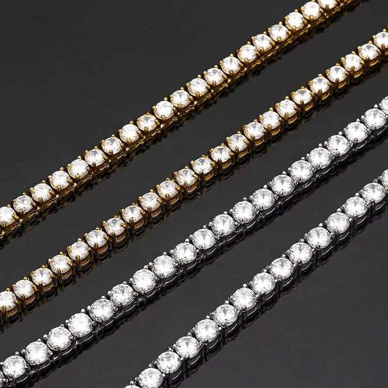 2mm~5mm VVS Moissanite Necklace with Fashion Hip Hop Jewelry Customized 925 Silver Cuban Chain