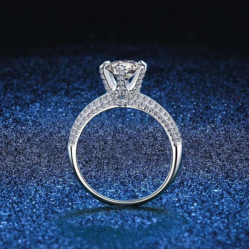1-3 Karat Moissanite Rings Elegant and Luxurious Jewelry Accessory S925 Sterling Silver Half Ring