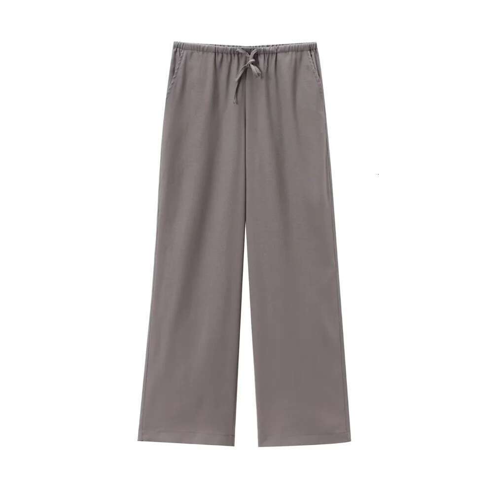 2024 Autumn New Women's Casual Wear With Belt Texture And Kimono Outerwear Pama Style Wide Leg Pants Set