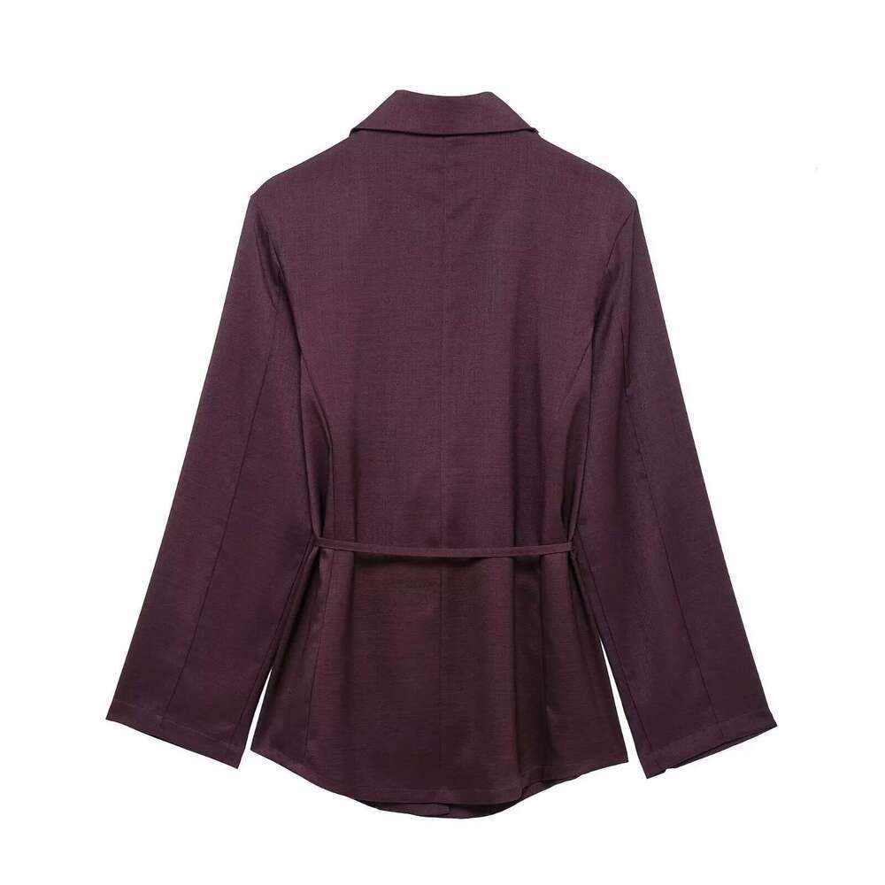 Hipseam Suit Pants Spring 2 Piece Women Belt Button Loose Casual Blazer Wide Leg Pleated Trousers Female Set