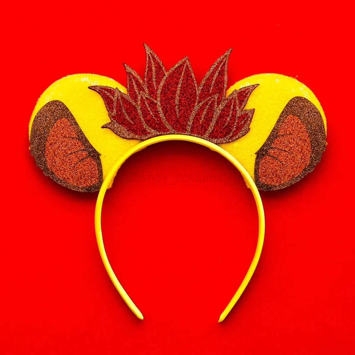 Disney Lion King Mickey Mouse Childrens Ear Straps Mufasa Simba Hair Girl Peng Peng HAKUNA MATATA sequins Bow Hair Accessories X250425