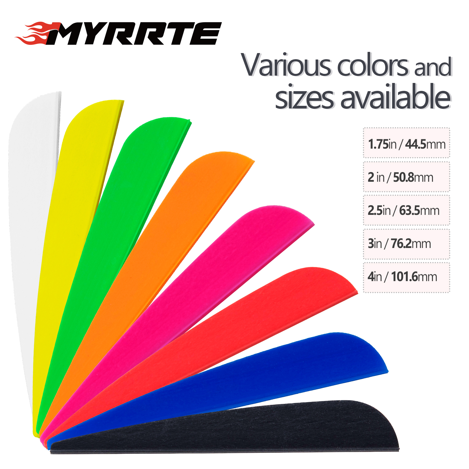 Wholesale (50Pack) Archery Arrows Vanes 8 Colors 1.75Inch Plastic TPU Fletching for Hunting Arrow Targeting Arrow Crossbow bolts