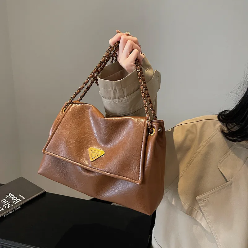 Designer Bags: Women's Solid Color Tote, Vintage Shoulder Bags, Lightweight For Daily Use - Available In White And Brown New Free Delivery Design