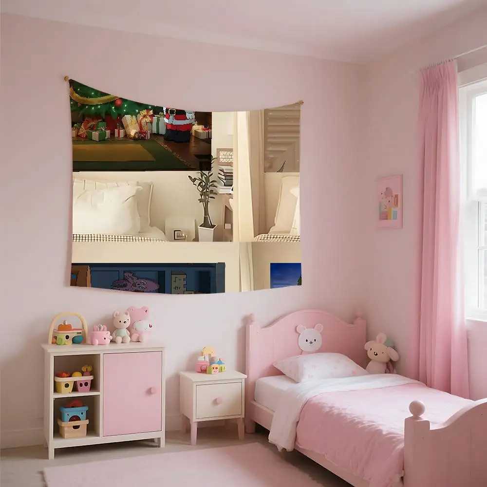 Christmas With F-Family G-GuyS Tapestry Wall Hanging Tapestry Art Deco Blanket Curtain Hanging At Home Bedroom Living Room DecorM251125