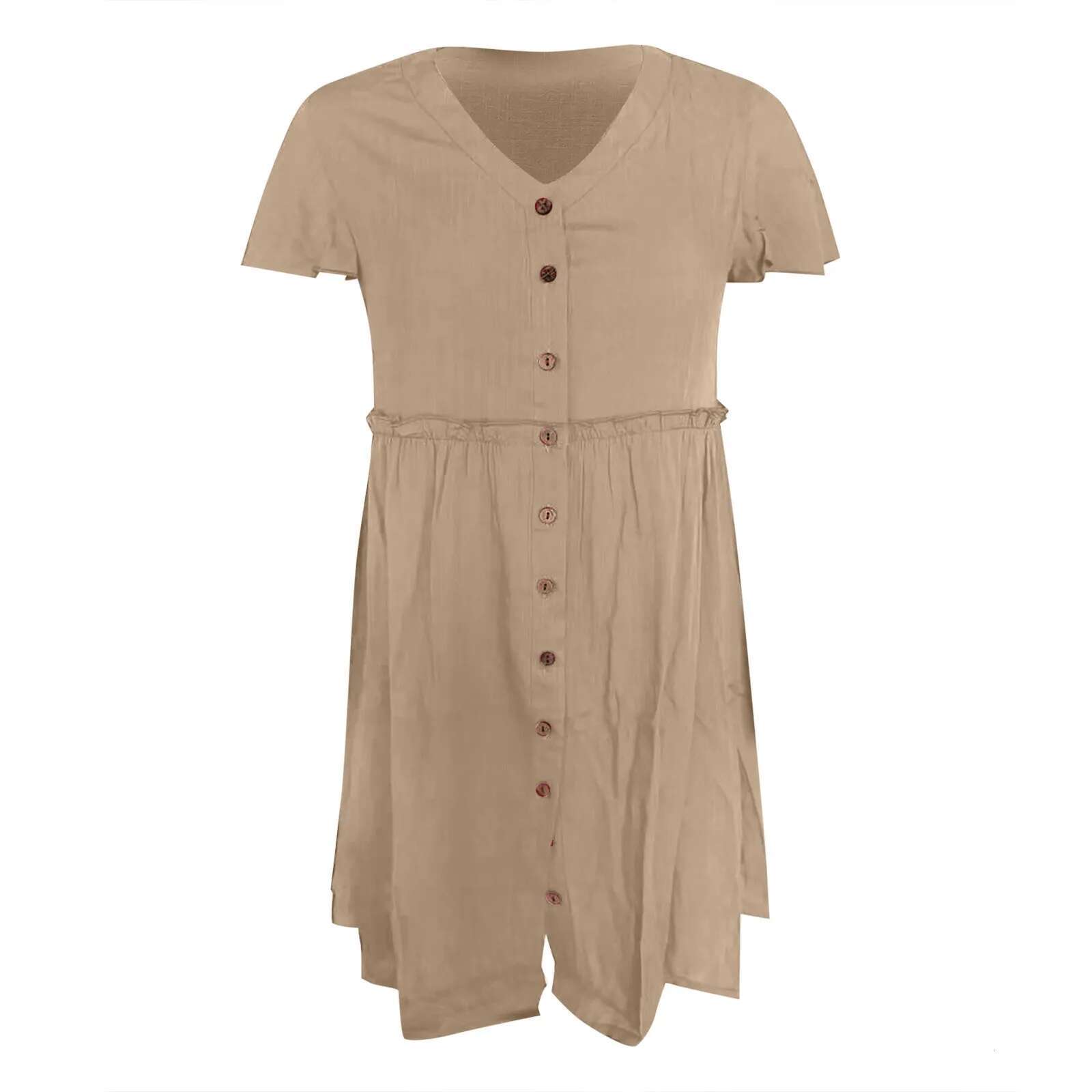 Dongdumaoyi New Spring Summer Women Mini Dresses Fashion V Neck Ruffled Short Sleeve Dress Holiday Style Ladies Casual