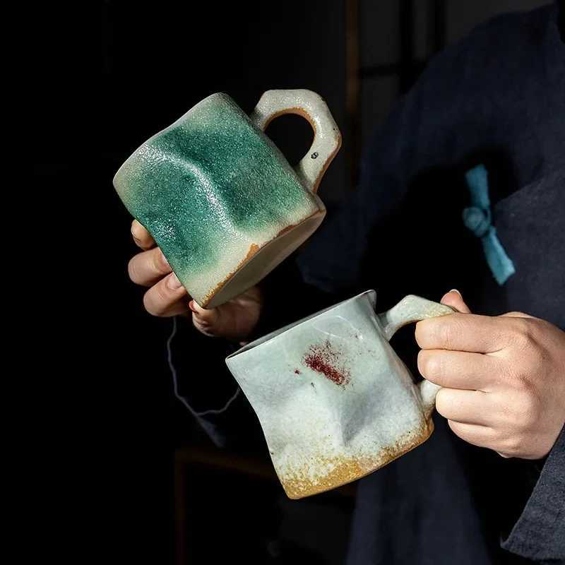 Creative Retro Kiln Ceramic Coffee Mug Drinking Buffalo Milk Mug Simple Gradient Office Large Capacity Teacup Home Decoration Y251125