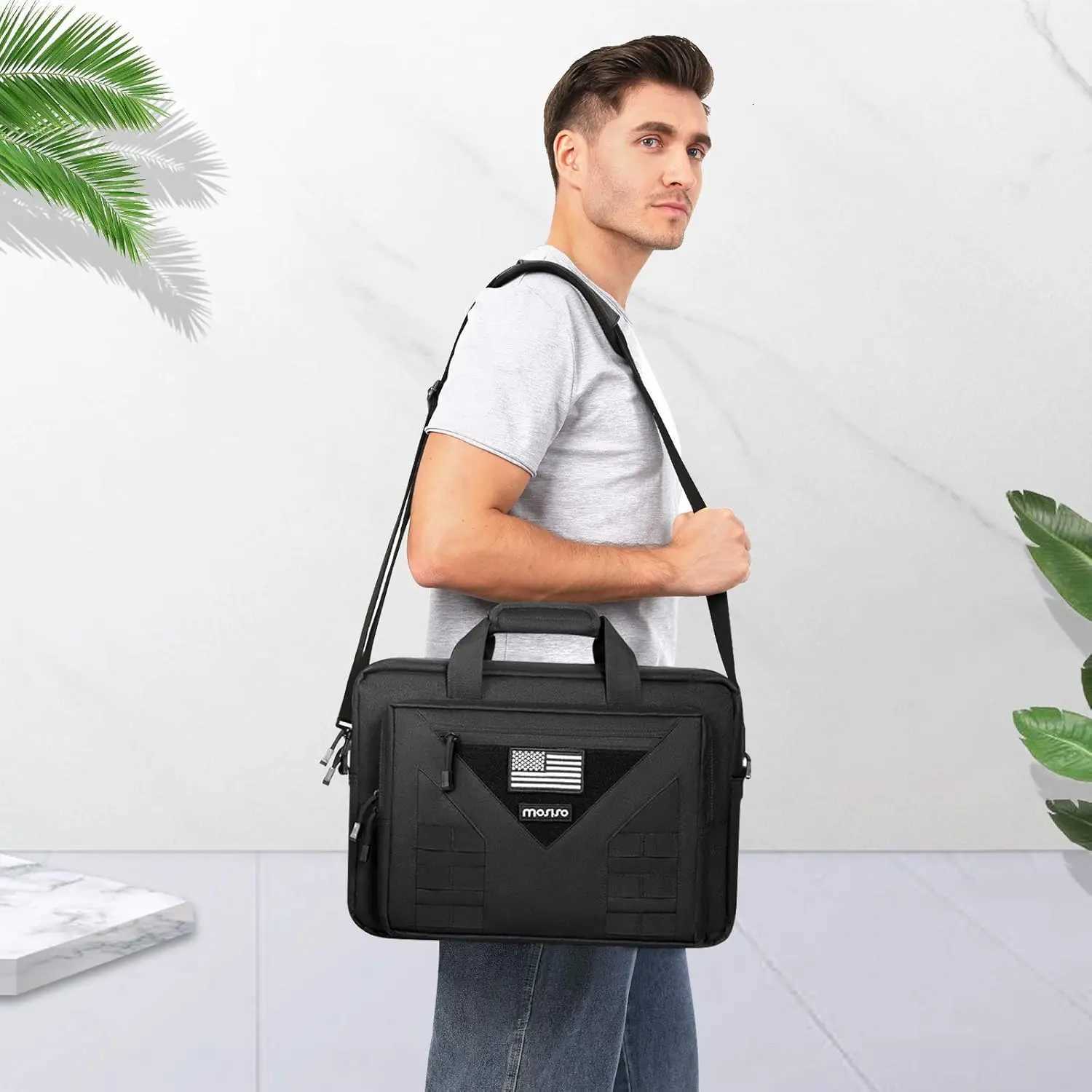 15 16 inch Tactical Laptop Messenger Shoulder Bag Multifunctional Laptop Handbags Briefcase Large Notebook Carrying Sleeve CaseT251125