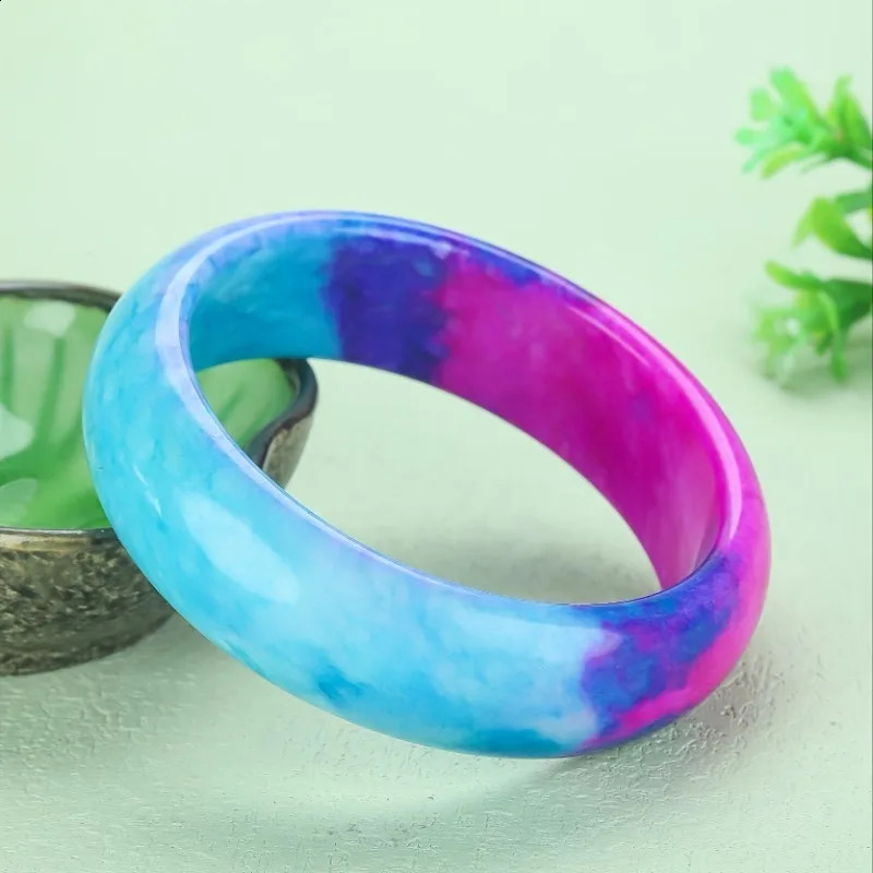 Natural Half Blue Half Purple Sky Blue Striped Bracelet Mothers Day Gift 250424
