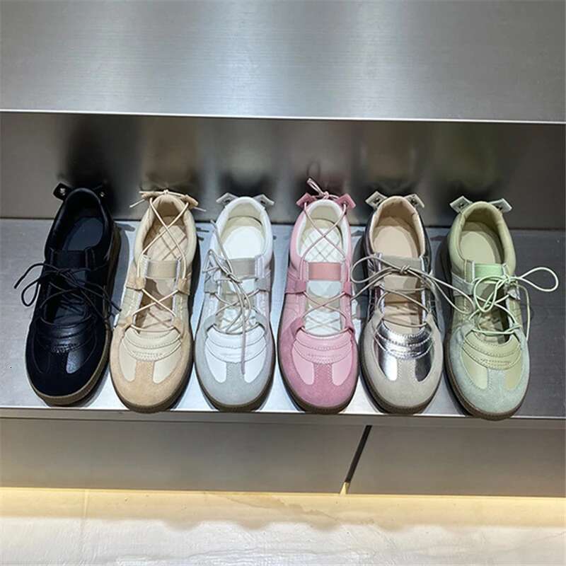 Genuine Leather Women's Sneakers Chunky Heel Elastic Band Designer Casual Trainers Fashion All Match Runway Shoes Female