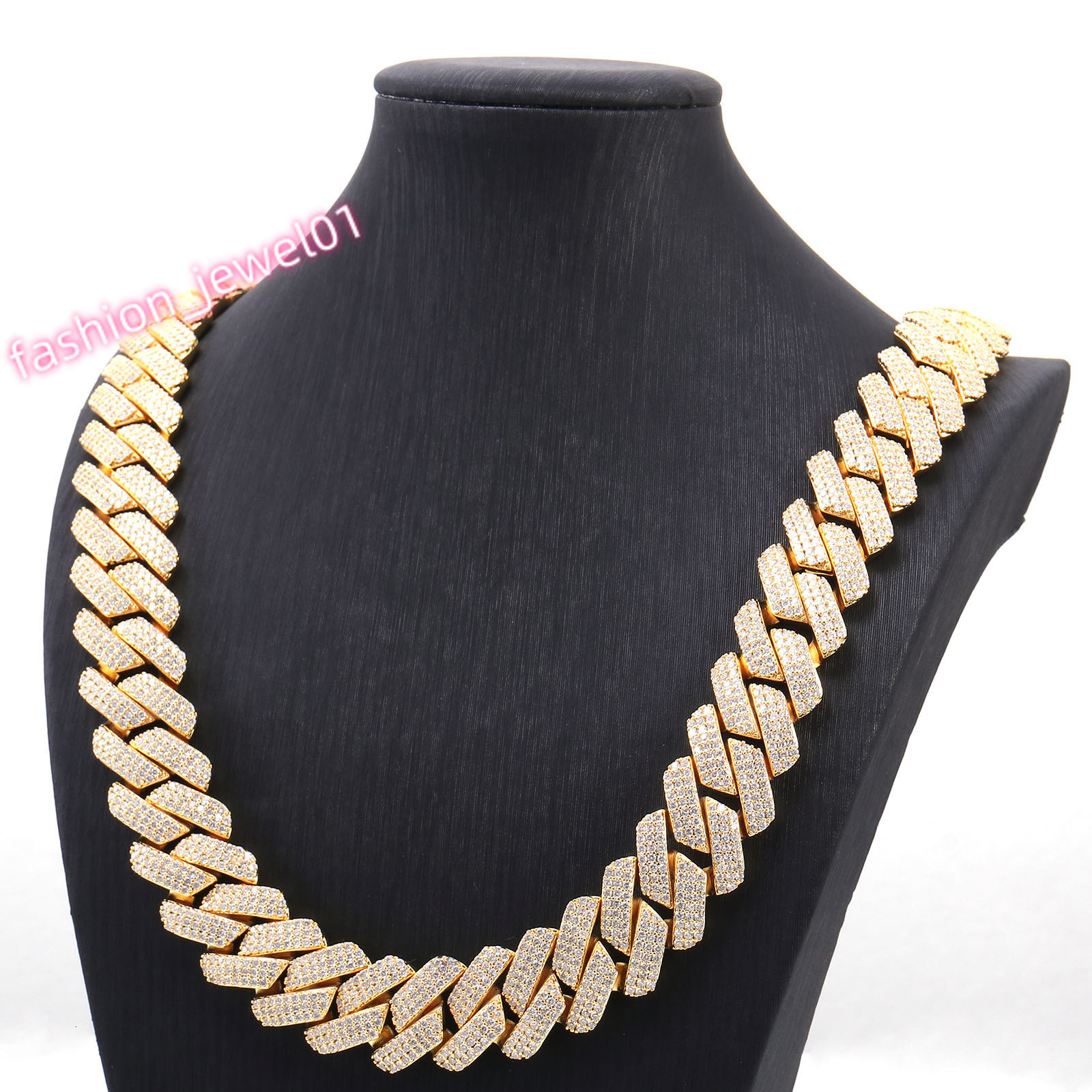 Mens Cuban Link Chain 15mm Miami Iced Out Diamond Cut Moissanite Cuban Chain 925 Sterling Silver Gold Cuban Link Chain