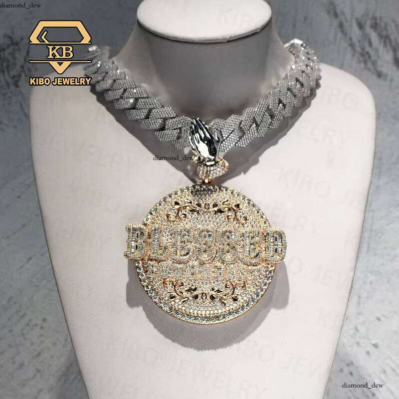 Hip-Hop Men's Medal Pure Sier VVS High-Quality Ice-Type Silicon Stone Necklace Pendant