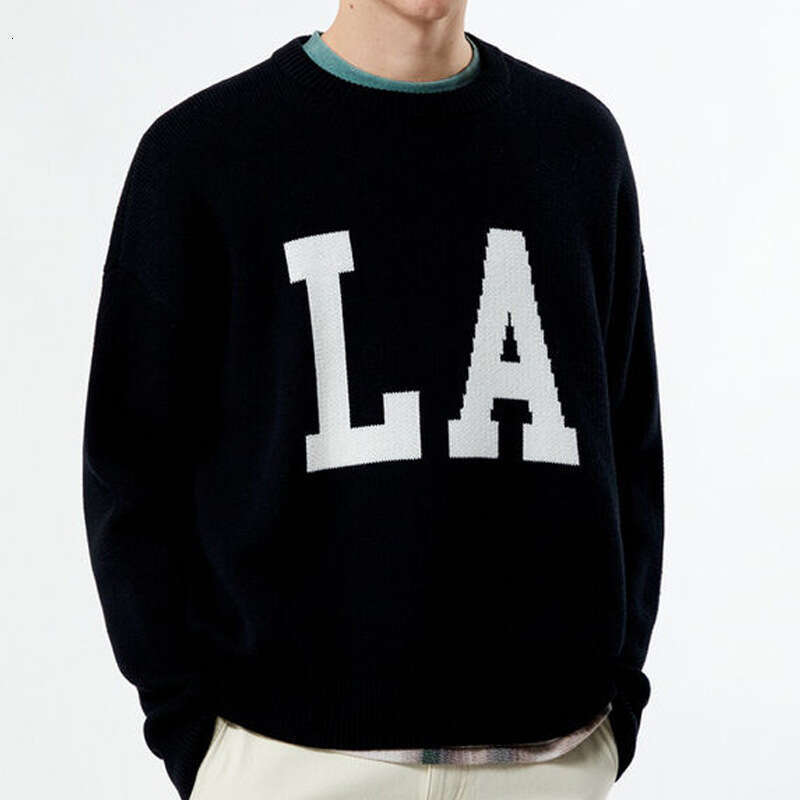 New American Street Letter Loose Round Neck Casual Versatile Long Sleeve Top Knitted Sweater