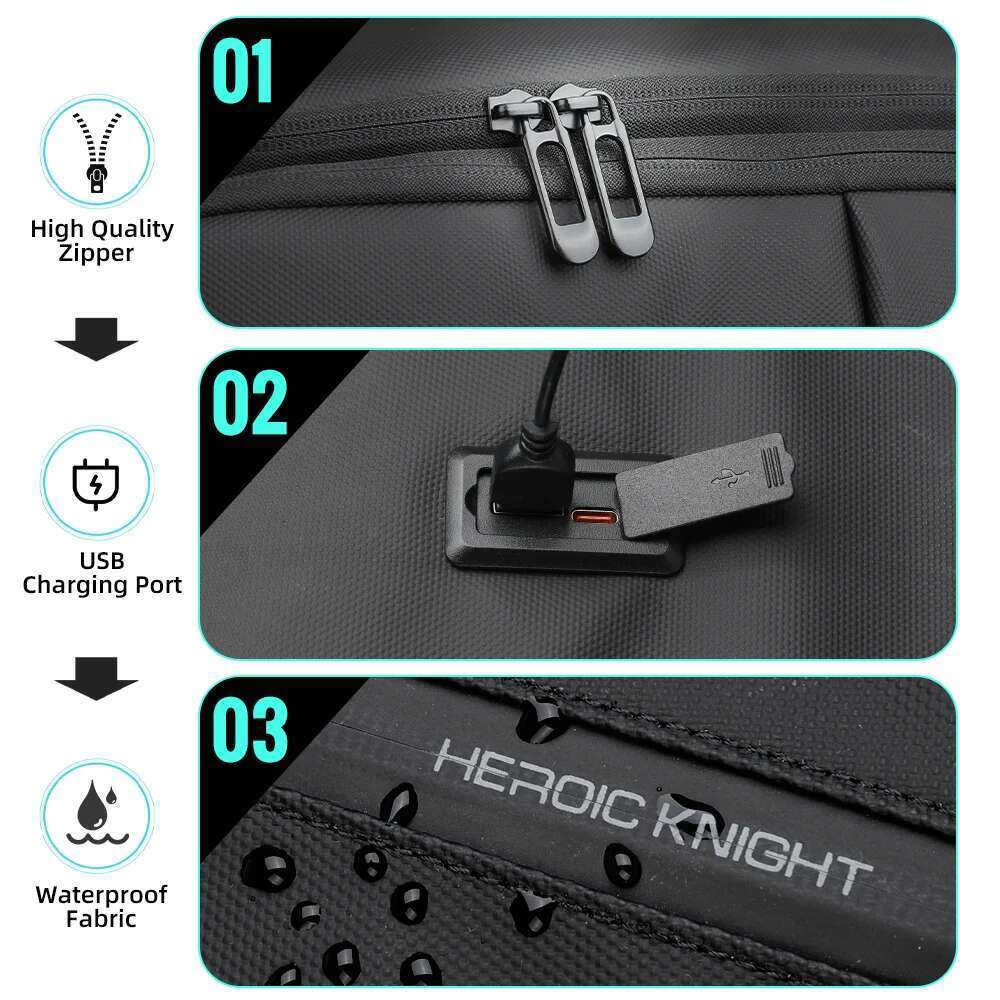 Designer bag HcanKcan Men's Business WaterProof Daily Work 15.6'' Laptop Large Capacity Travel Backpacks Teenage Backpack