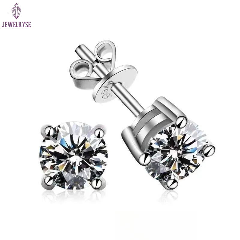MCT Wholesale High Quality Classic S 4-prong Moissanite Dia Studs Women's Earrings Jewelry