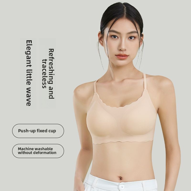 GEXIFANG Small Breasts Push Up Bra Wire Free Adjusted Straps Tube Top No Traces Integrated Underwear