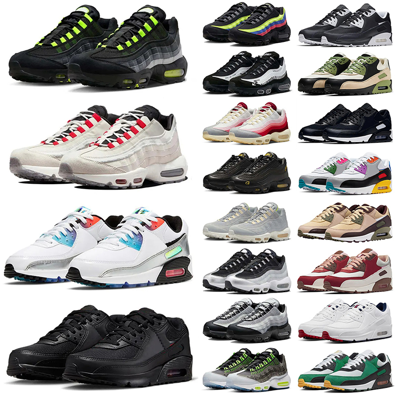 With Box 90s 95s Running Shoes Mens 90 95 Sneakers runner platform ClassicTriple Black White Yellow Cool Grey Olive Midnight Navy Outdoors Designer Sports Trainers