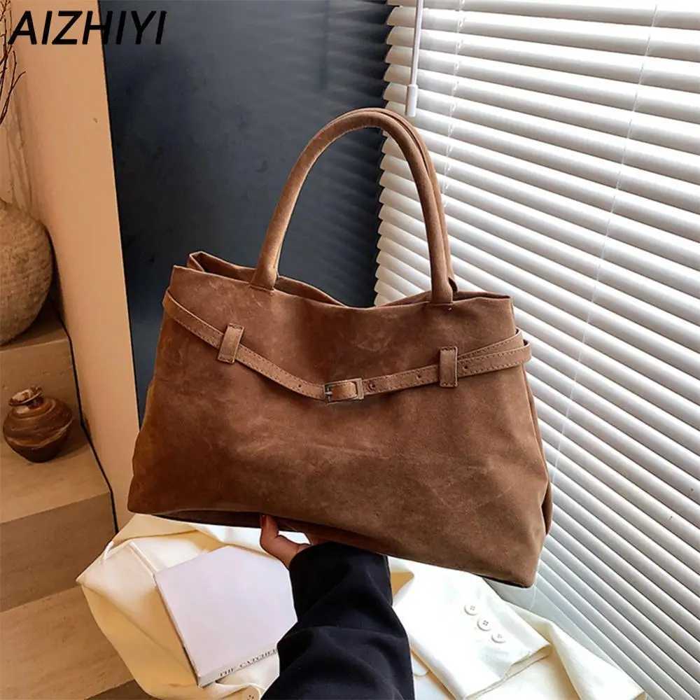 Womens suede homeless bag synthetic suede handbag fashionable handbag fashionable handbag travel shopping work bag W250425