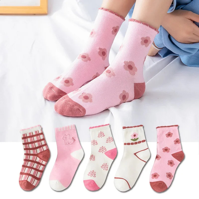 5 pairs of childrens socks cartoon spring autumn animal girl cute boy toddler 112 years old 250421