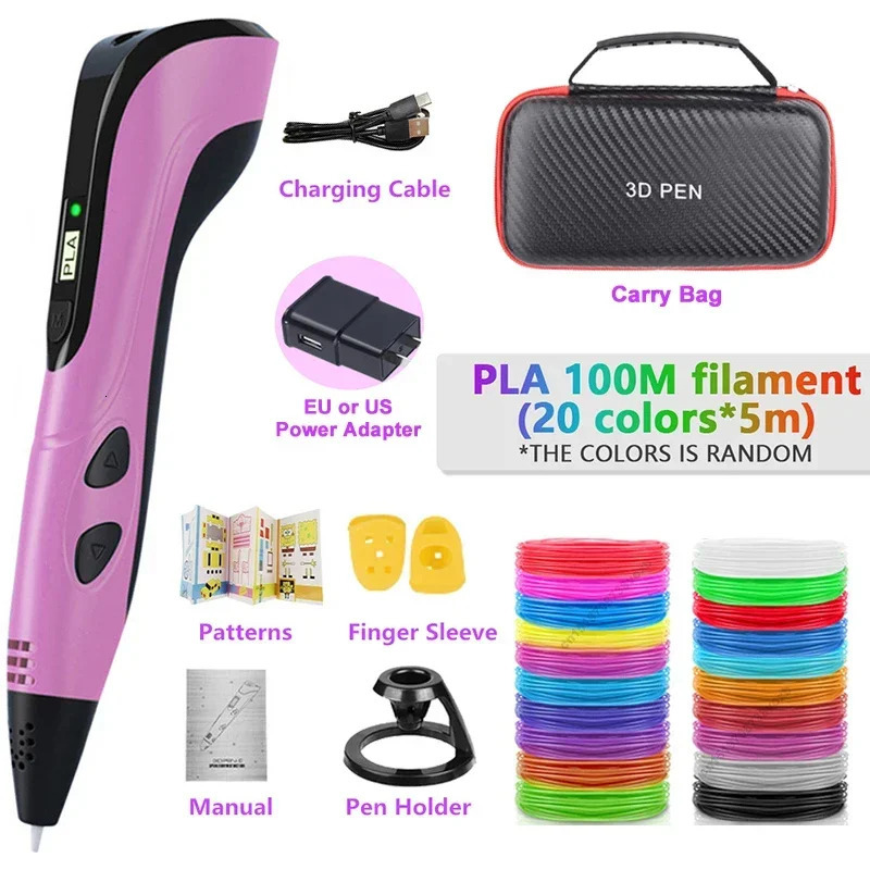 3D printing pen DIY Pens 3D Pen for Children Kids Creative Childs Birthday Gift with PLA Filament Portable Travel Case 251125