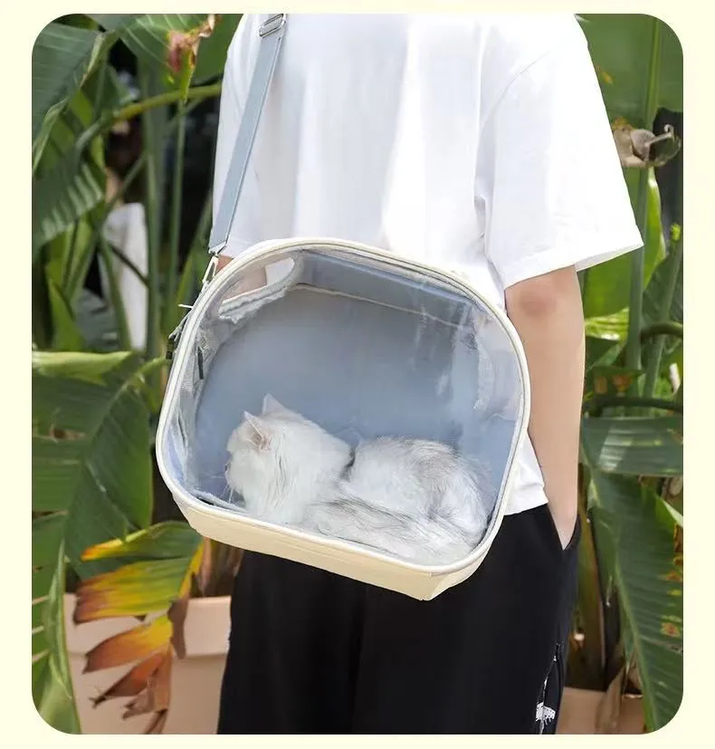 Cat bag, portable bag for going out, cat box, space capsule, pet backpack, transparent backpack, breathable carrying bag for cats
