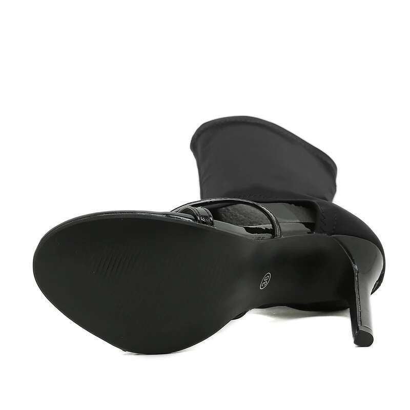 Eilyken Sexy Spring Autumn Stretch Boots High Heels Women Sandals Fashion Peep Toe Ankle Strap Hollow Pumps Pole Dancing Shoes