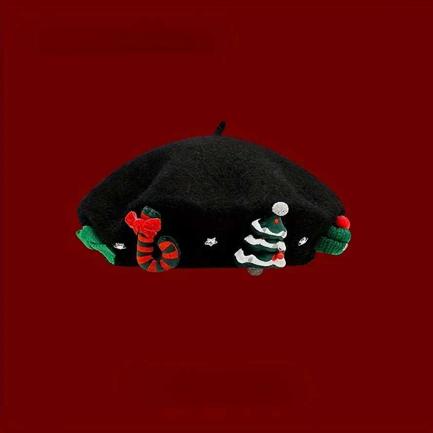 Red Beret Christmas Hat - Trendy festive photographer style Perfect for Xmas Valentines New Year celebrations Shop now J251125
