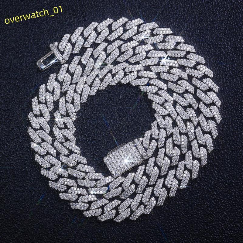 Fine Jewelry Necklaces 925 Silver Mossanite Diamond 10mm Cuban Link Chain Necklaces for Women Cuban Bracelet Diamond Cuban