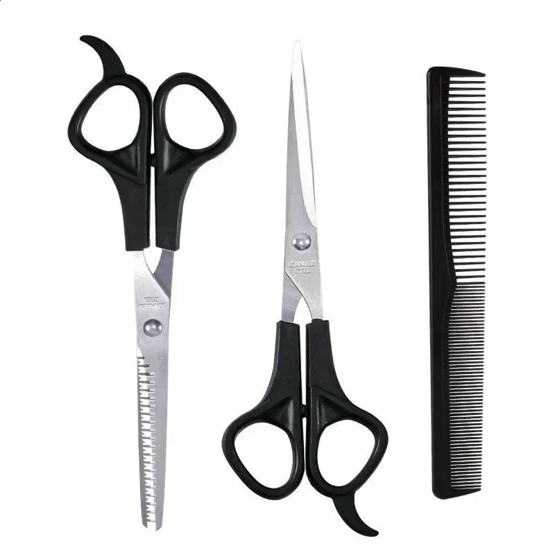 3PCS Hairdressing Scissors 6 Inch Scissors Kit Tool for Cutting Thinning Hair Comb Barber Accessories Salon Hairdressing Shears 250424