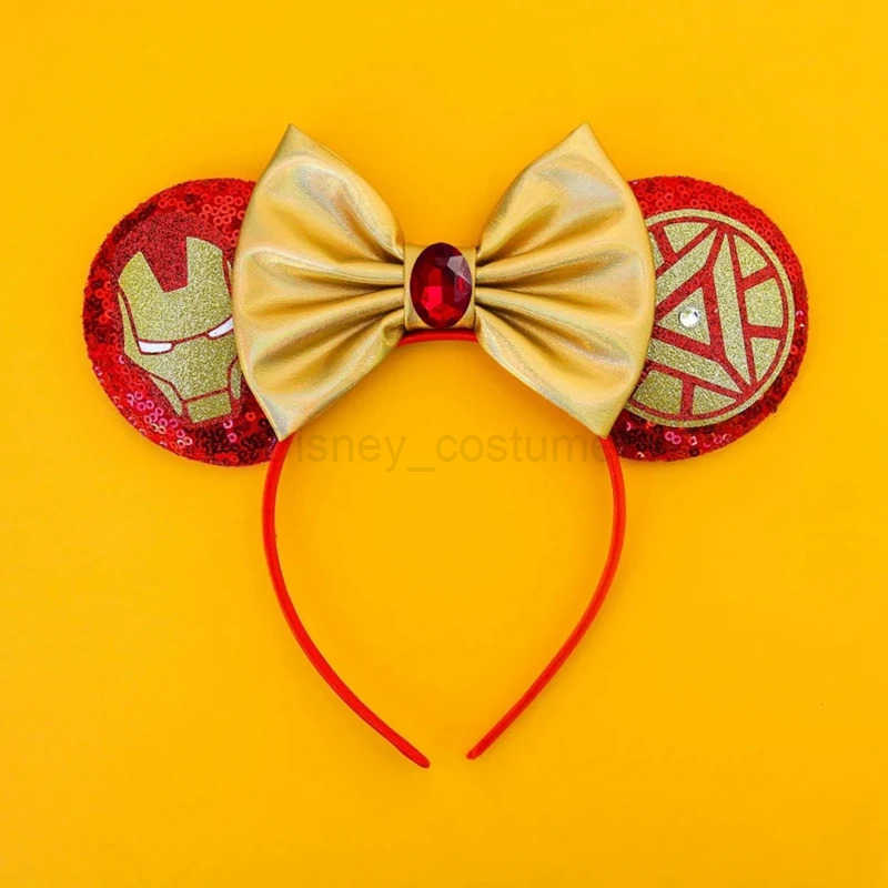 Disney Marvel Superhero Ears Spider Man Headband Women Avengers Headband Iron Man Captain Americas Shield Hair Accessories Girl X250425