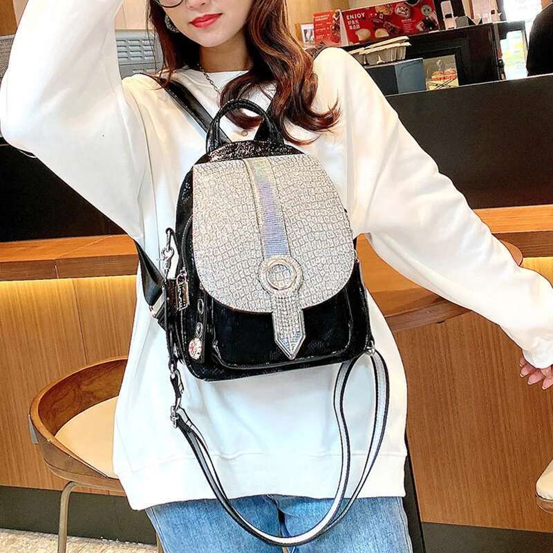 Women Brand Fashion Rhinestone Designer Backpack Female Multifunction Shoulder Bag Girl Travel Schoolbag Mochila Bag