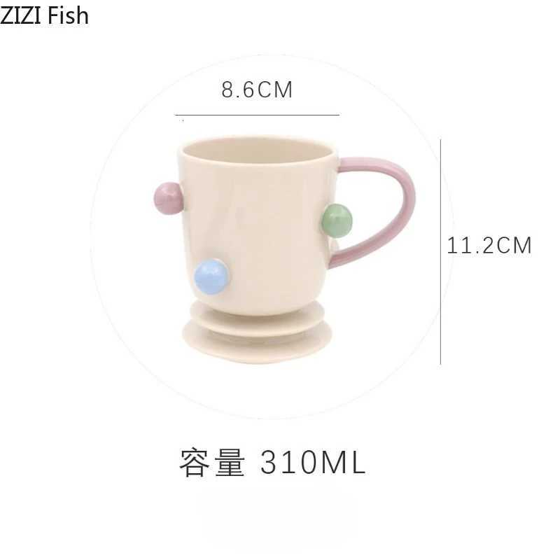 310ML Ceramic Coffee Mug Large Capacity Office Coffee Cup Water Cup Creative Irregular Milk Cereal Cup Birthday Gift Y251125
