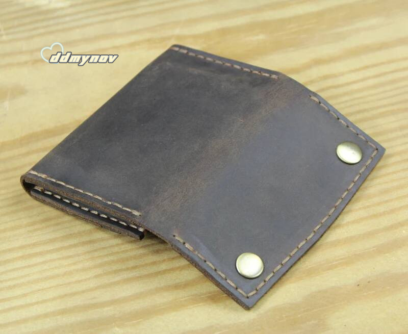 Handmade Crazy horse Genuine Leather Holder Men ID Holders Women Business Wallet Card Case Purse Bag Gift ddmynov