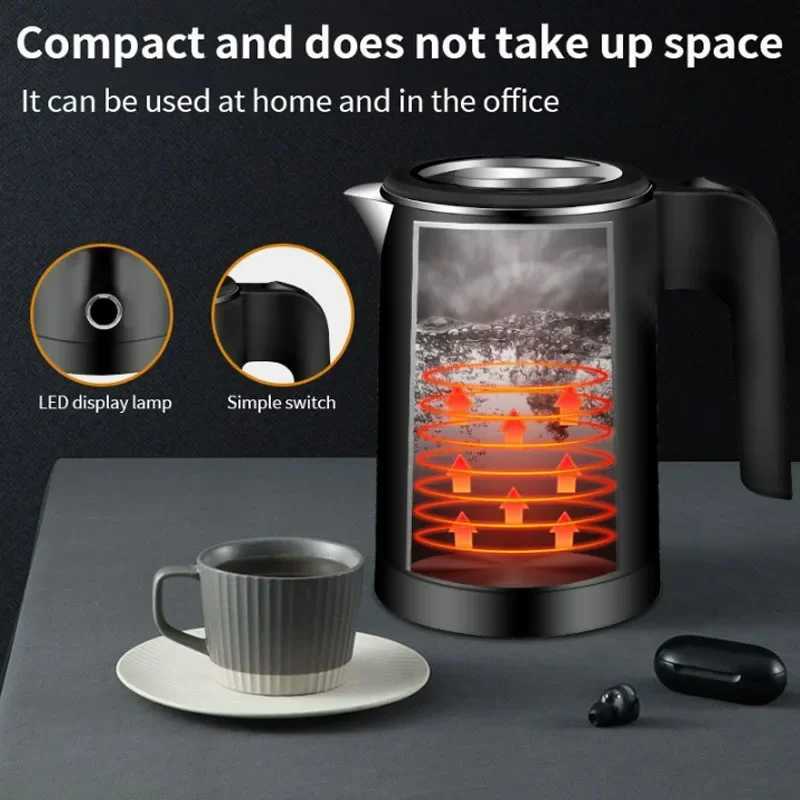 Electric Kettle 500ML Stainless Steel Portable Water Boiler Pot for Hotel Family Trip Kitchen Smart Kettle Pot Travel Tea Coffee C251125