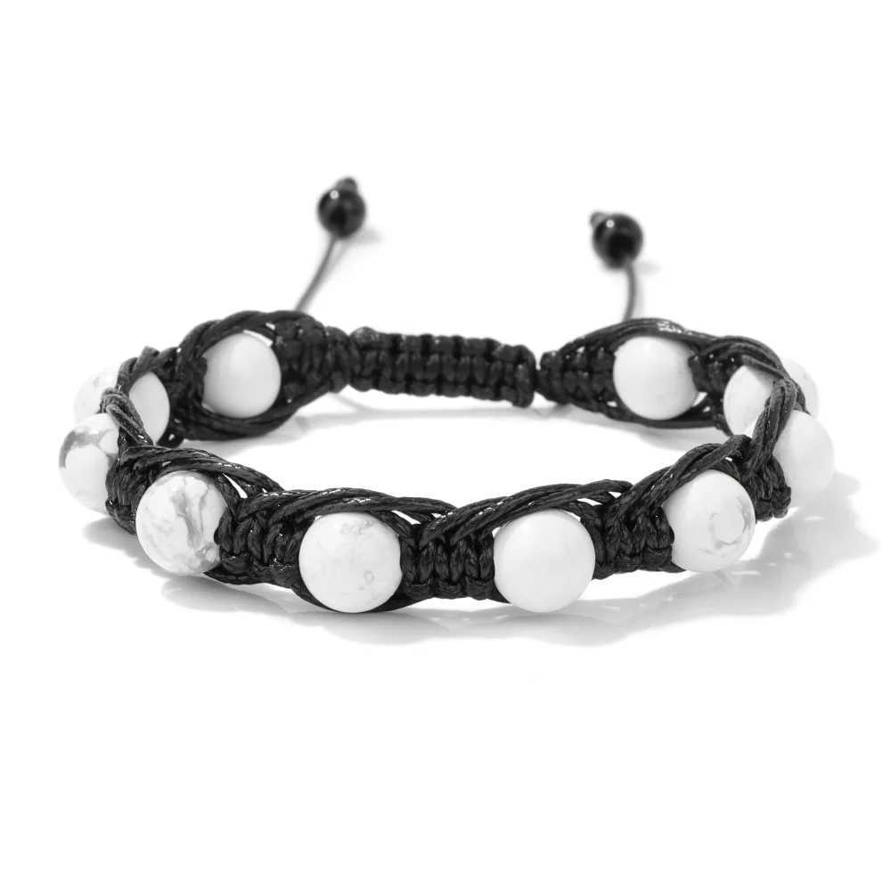 Natural Amethysts Beads Cord Knotted Braid Bracelets For Women Men Handmade Wax Line Wire Wrapped 8mm Stone Bracelet Jewelry J251125